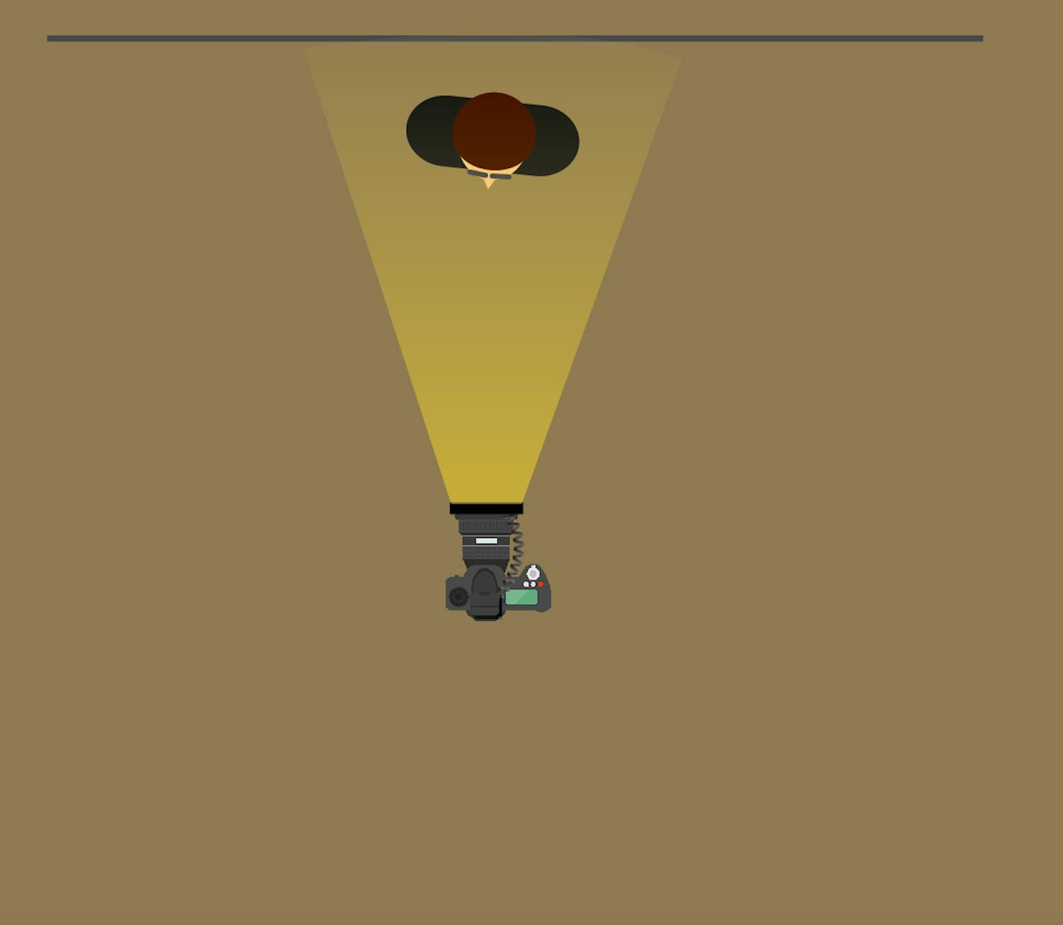 Opsætning til det glamourøse lys Lyssætning illustration ringflash